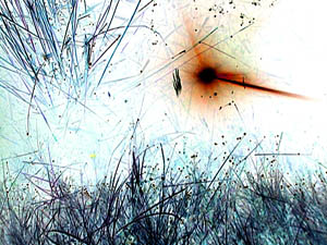 one a.m. flash: just a flash in the pond, with hand. 